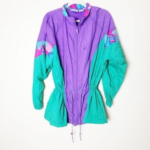 Vintage 90s reebok colorful pattern windbreaker